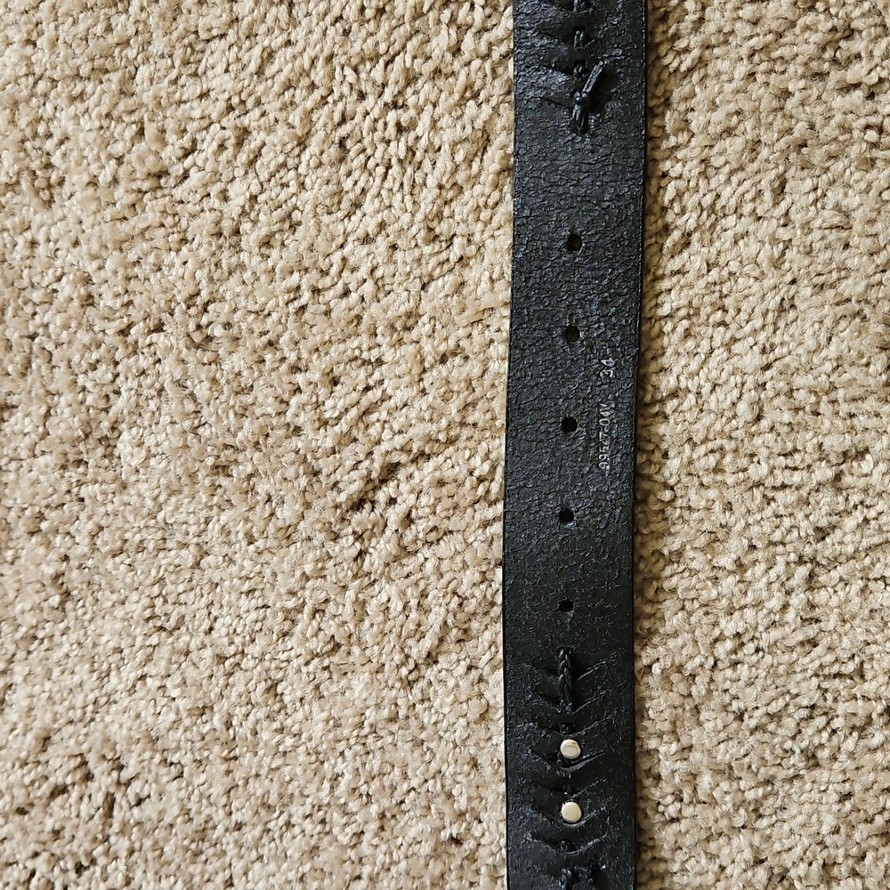 Harley Davidson Men's Black Leather Belt with Silver Buckle, Size 34 - Picture 6 of 7